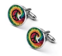 Tie Dye Peace Sign Rainbow Mens Cuff Links Classy Stylish Cufflink | Cufflinks