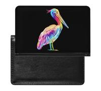 Tie Dye Pelican Rainbow Print Bird Heron Passport Holder Cover Wallet Card Case with Vaccine Card Slot Travel Accessories for Women Men