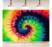 Tie Dye Photography Backdrop For Boy 60s 70s Groovy Peace Love Rainbow Banner Happy Birthday Party Decor Background 350x240CM