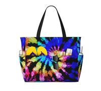 Tie Dye Print Beach Travel Bag Smart Pocket Tote Summer Vacation Hiking Camping Outdoor Activity