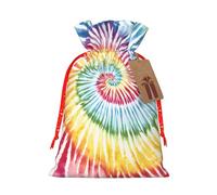 Tie Dye -Print Burlap Drawstring Bags - Eco-Friendly Reusable Pouches For Wedding Favors, Christmas & Birthday Presents.