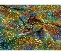 Tie Dye Print Cotton Batik Dress Fabric Green - per metre