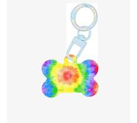 Tie Dye Printing Acrylic Dog Bone Ornament,Dog Tags Personalized Pet Ornament, Key Chain Bone Shaped Id Tags