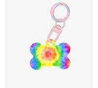 Tie Dye Printing Acrylic Dog Bone Ornament,Dog Tags Personalized Pet Ornament, Key Chain Bone Shaped Id Tags