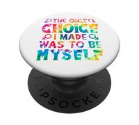Tie Dye Rainbow Flag The Only Choice I Made LGBT Gay Pride PopSockets Adhesive PopGrip