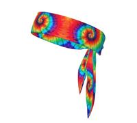 Tie Dye Rainbow Headbands for Women Or Man - Sweat Band with Adjustable for Running, Yoga, Gym and Sports