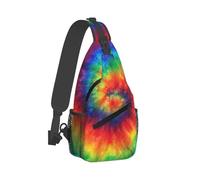 Tie Dye Rainbow Print Cross Bag Crossbody Shoulder Hiking Commuting Working Out Diagonally Sling Backpack