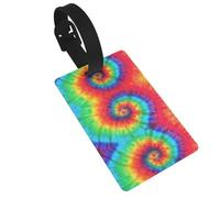 Tie Dye Rainbow Print Luggage Tags Quick Install Airplane Travel Essentials for Suitcases Durable PVC Bag Tag