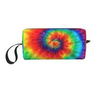 tie dye Rainbow Print Simple Organizer Pouch, Lightweight Travel Bag, Foam Padded Cosmetic Case