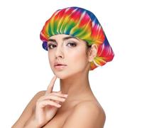 Tie Dye Rainbow Satin Bonnet Silk Bonnet, Hair Bonnet For Sleeping, Soft Double Layer Silk Sleeping Cap Hair Wrap For Women Natural Hair Curly Hair Braided Hair Long Hair