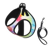 Tie Dye Rainbow Spiral Swirl,Pet Harness,Adjustable Reflective Dog Harness,Pet Leash Vest,S