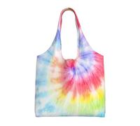 Tie Dye Rainbow Spiral Swirl,Reusable Tote Bags Grocery Bags Large Capacity Canvas Shopping Shoulder bag