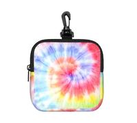 Tie Dye Rainbow Spiral Swirl, Square Zipper Storage Bag, Neoprene Coin Purse, Small Wallets, Change Pouch, Change Purse