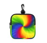 Tie Dye Rainbow, Square Zipper Storage Bag, Neoprene Coin Purse, Small Wallets, Change Pouch, Change Purse