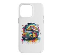 Tie Dye School Bus Art Psychedelic Retro Colors Futuristic Case for iPhone 14 Pro Max