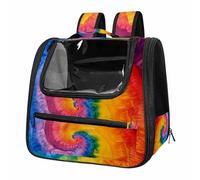 Tie Dye Spiral Breathable Cat Carrier Backpack - Lightweight Pet Travel Bag for Kitties, Small Dogs & Puppies | Airline-Approved, Anti-Escape Design