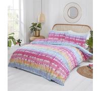 Tie Dye Stripe Colourful Bright Duvet Quilt Cover Set Bed Linen Multi