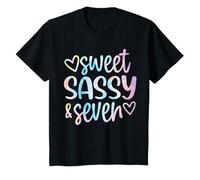 Tie Dye Sweet Sassy and Seven 7th Birthday Girls 7 Years Old T-Shirt