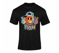 Tie Dye T Shirt Rave DJ Smiley Face Headphones Neon Music Tee 4BXXL