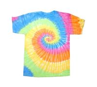 Tie Dye T Shirt Short Sleeve Colourful Cotton Tee Retro Multicolour Summer Tops
