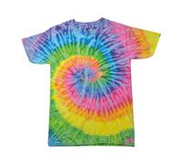 Tie Dye T Shirt Short Sleeve Colourful Cotton Tee Retro Multicolour Summer Tops