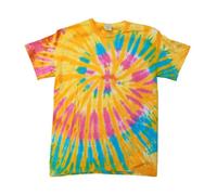 Tie Dye T Shirt Short Sleeve Colourful Cotton Tee Retro Multicolour Summer Tops