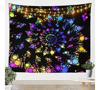Tie Dye Tapestry Boho Psychedelic Swirl Wall Tapestry for Kids Boys Girls Teens Circle Floral Decor Tapestry Wall Hanging Bright Colorful Breathable Wall Art Decor for Bedroom Living Room,Large 59x82