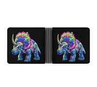 Tie Dye Triceratops Mens Wallet Printed Card Holder Bifold Wallets Purse Coin Pocket