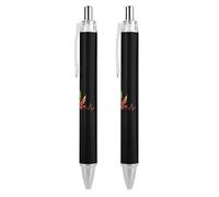 Tie Dye Weed Leaf Heartbeat Ballpoint Pens Retractable Blue Ink Ball Point Pen Smooth Writing Work Pen 2 PCS