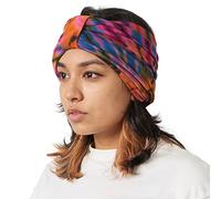 -Tie-Dye Winter Headband-Hippie Fashion-Elastic Head Wrap Cover-60' s 70' s Retro Bandana-Psychedelic Flower Pattern