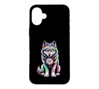 Tie Dye Wolf Rainbow Spirit Case for iPhone 16 Plus