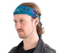 Tie-Dye Womens & Mens Workout Headband, Hand-dyed Elastic Hippie Tie Sweatband for Sports & Fashion A