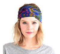 Tie-Dye Womens & Mens Workout Headband, Hand-dyed Elastic Hippie Tie Sweatband for Sports & Fashion C