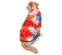Tie Dyed British Flag Dog Hoodies with Pocket Warm Pullover Pets Shirts Dog Sweater Clothes for Medium Large Dogs