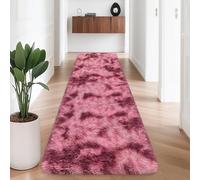 Tie-Dyed Red 2x8 Machine Washable Runner Rugs for Hallway Soft Fluffy Shaggy Bedside Rugs for Bedroom Living Room Indoor Floor Carpet for Kids Girls and Boys Nursery Rooms Home Decor Aesthetic