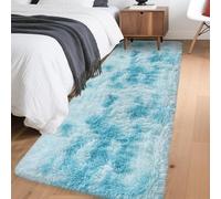 Tie-Dyed Sky Blue 2x6 Machine Washable Runner Rugs for Hallway Soft Fluffy Shaggy Bedside Rugs for Bedroom Living Room Indoor Floor Carpet for Kids Girls and Boys Nursery Rooms Home Decor Aesthetic