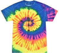 Tie-Dyed Tie-Dye CD100 Adult 5.4 Oz, 100% Cotton T-Shirt Neon Rainbow L