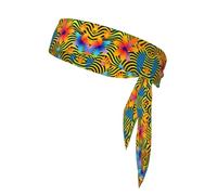 Tie Headband Men Women, Neon floralpattern Print Sports Sweatband
