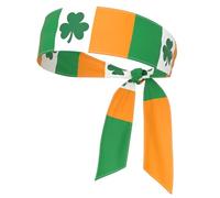Tie Headband Wrap, Irish Flag Pattern Head Tie Hair Wrap Bandana for Women Men, Adjustable Sports Sweatbands for Running Yoga Fashion 40 x 2.4 Inches