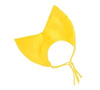 Tie-on Feline Grooming Cap for Direct Water Coverage, Yellow | Open Face Area, Ear-Shaped Profile Around the Head, Helps Reduce Direct Water on Covered Areas During Feline