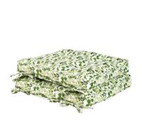 Tie On Garden Chair Cushions 100% Cotton Seat Pads Outdoor Alfresco Dining Chair Bistro Set Seat Cushions (Set of 2, Green Leaf)