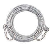 Tie-Out Leads for Dogs, Recall Lead for Dogs, 15 m, Stainless Steel Wire Rope, Dog Lead for the Yard, Yard Lead, Recall Lead, Silver