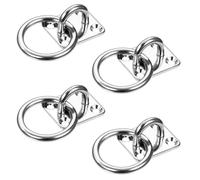 Tie Ring on Plate Galvanised Dog Animal Tether Horse Hay Net Tack Tie up Stable Ring Hook (30mm x 35mm)