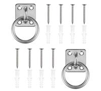 Tie Ring on Plate Galvanised Dog Animal Tether Horse Hay Net Tack Tie up Stable Ring Hook (35mm x 40mm)