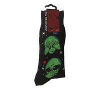 Tie Studio Aliens Hear, Speak, See No Evil Black Unisex Novelty Ankle Socks Adult Size 6-11