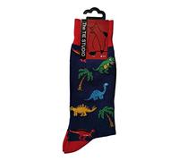 Tie Studio Dinosaurs on Navy Blue Unisex Novelty Ankle Socks Adult Size 6-11