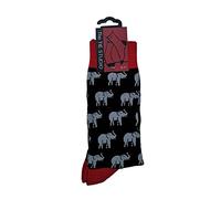 Tie Studio Elephants on black Unisex Novelty Ankle Socks Adult Size 6-11