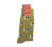 Tie Studio Farm Cows on green repeating Unisex Socks Adult Size 6-11