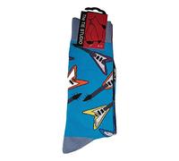 Tie Studio Flying V shaped Electric Guitar on blue Unisex Novelty Ankle Socks Adult Size 6-11
