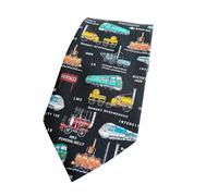 Tie Studio Polyester Tie - History of Trains on Black (TS1083) (Black)
